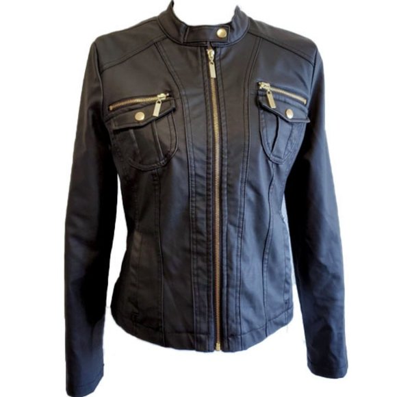 New Look Jackets & Blazers - NEW Black New Look Faux Leather Moto Jacket Size S